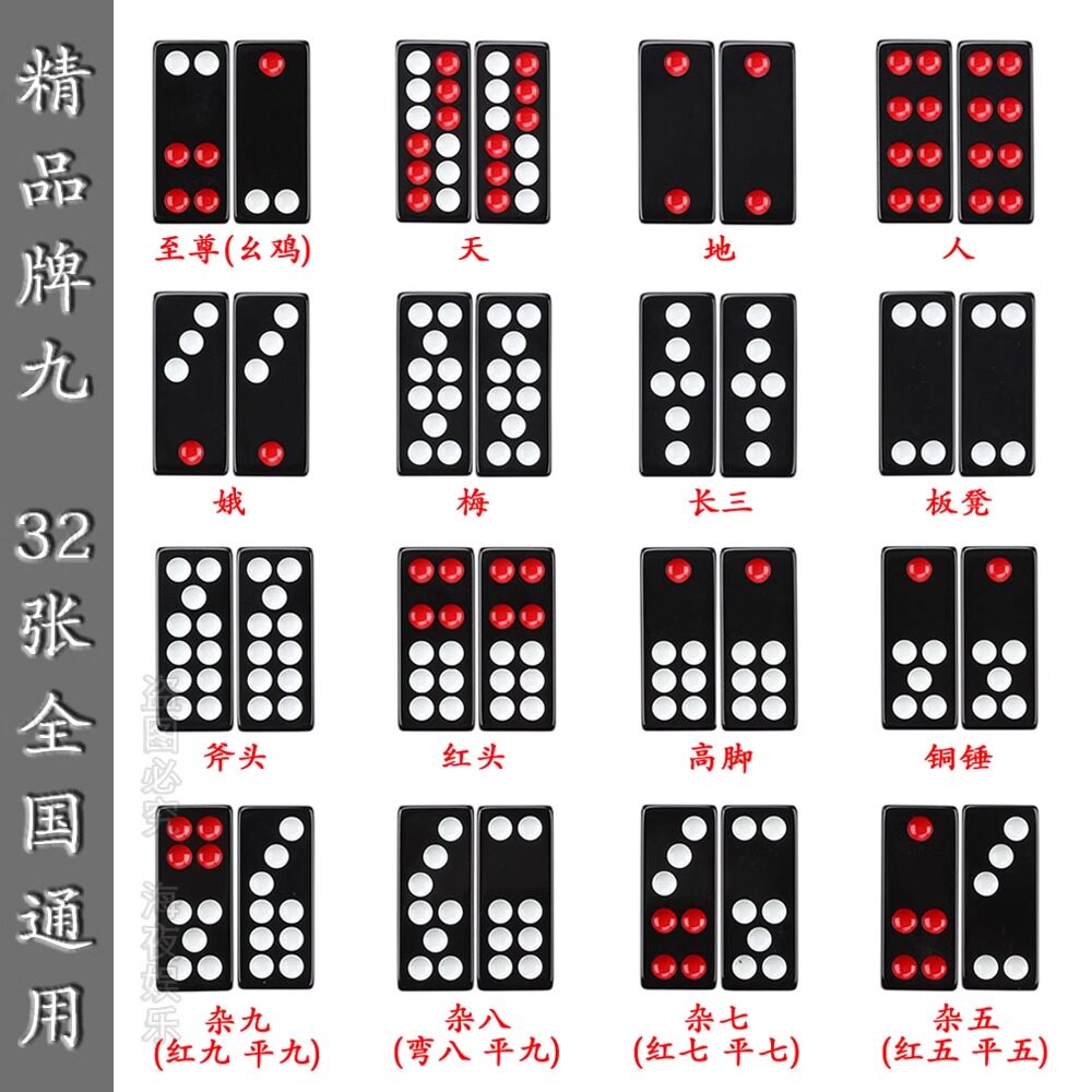 牌九天九牌骨牌32张顶牛牌板九牌九牌麻将大号雀九:复古娱乐新玩法,桌游聚会必备神器!-牌九-淘宝好物网
