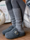 Weixue Style Wool Slouch Socks for Women, Autumn and Winter Warm Knitted Hollow-Out Calf Socks, Spring and Autumn Lace Wool Long Socks