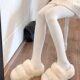 Autumn and Winter Slimming Off-White Pantyhose Japanese Style Cable Knit Jk Stockings Thickened Warm Leggings for Women