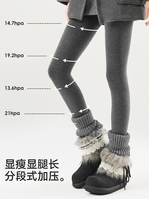 2025 New Wool Pantyhose Women's Autumn and Winter Plus Velvet Warmth Thickened Stockings Pressure Slimming Black Gray Leggings