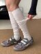 White Ballet-Style Socks for Women, Summer Thin Calf Socks, Leg-Shaping Long Jk Socks, Miu-Style Slouch Socks