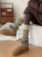 Color-Blocked Calf Socks, Stacked Socks, Warm and Slimming Long Socks, Paired with Snow Boots, Shark Pants Layered with Knitted Flared Leg Warmers
