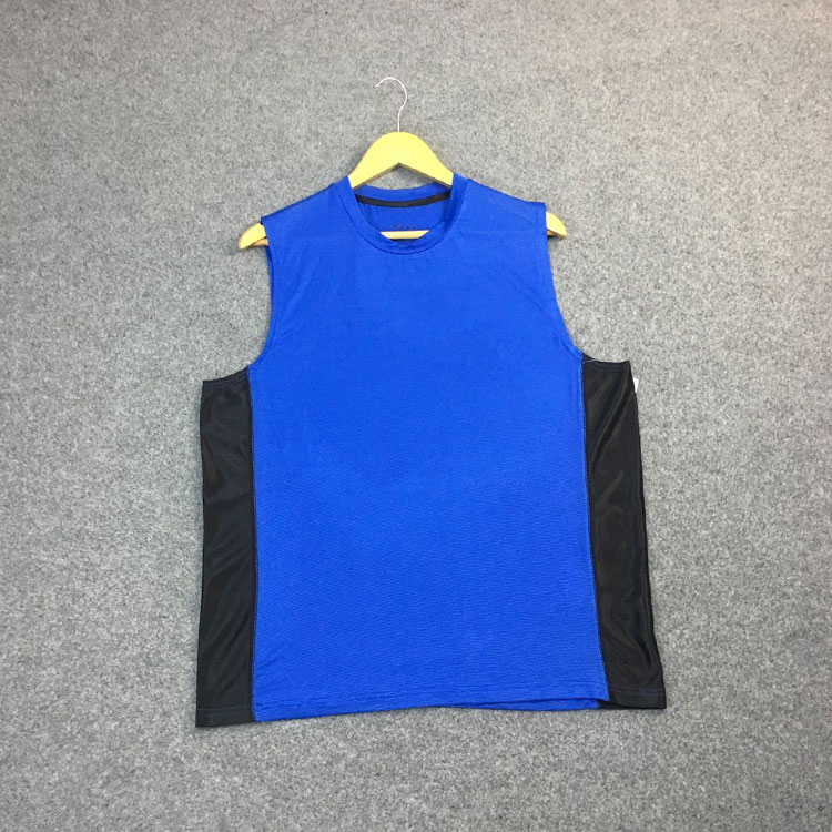 Chất béo mùa hè và phân bón tăng lỏng thể thao giản dị vest nam khâu màu vòng cổ khô nhanh chóng wicking chạy áo 3 lỗ