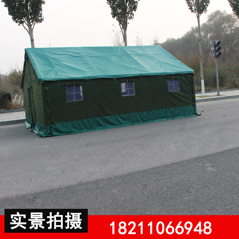 House Construction Tent Engineering Site Outdoor Disaster Relief Military-civilian Rain Water Bacbee Round Pipe Canvas Cotton Tent