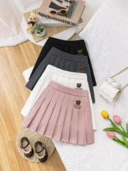 Girl Box Skirt 2024 Spring and Summer New Children's College Feng JK short skirt Girl white skirt spring and autumn pleated skirt