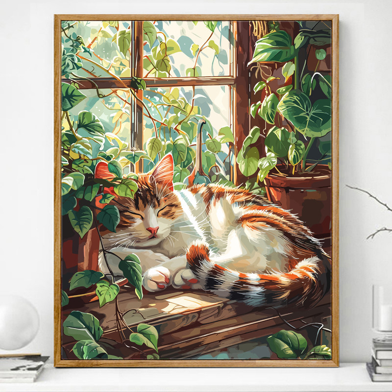 爆火全网的数字油画DIY到底值不值得冲？手残党也能画出ins风猫咪油画