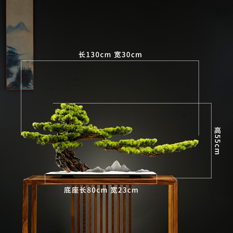 Zen Willi Bionic real welcome guest pine green plant Hyun Guan Swing Piece Creativity New Chinese Style Office Living Room Bonsai Hotel Decoration-Taobao