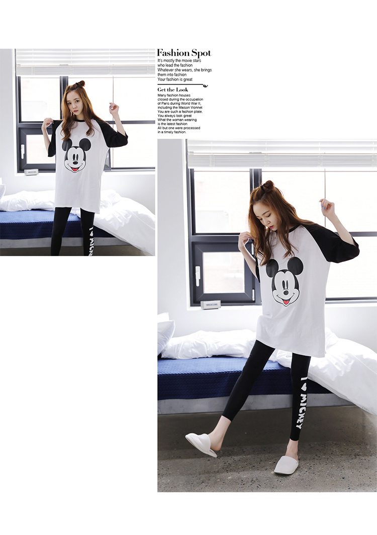 Bộ đồ ngủ dài tay mùa xuân và mùa thu nữ bằng vải cotton phiên bản Hàn Quốc của bộ đồ hoạt hình dễ thương ngọt ngào công chúa gió nhà phù hợp quần áo ngủ nữ