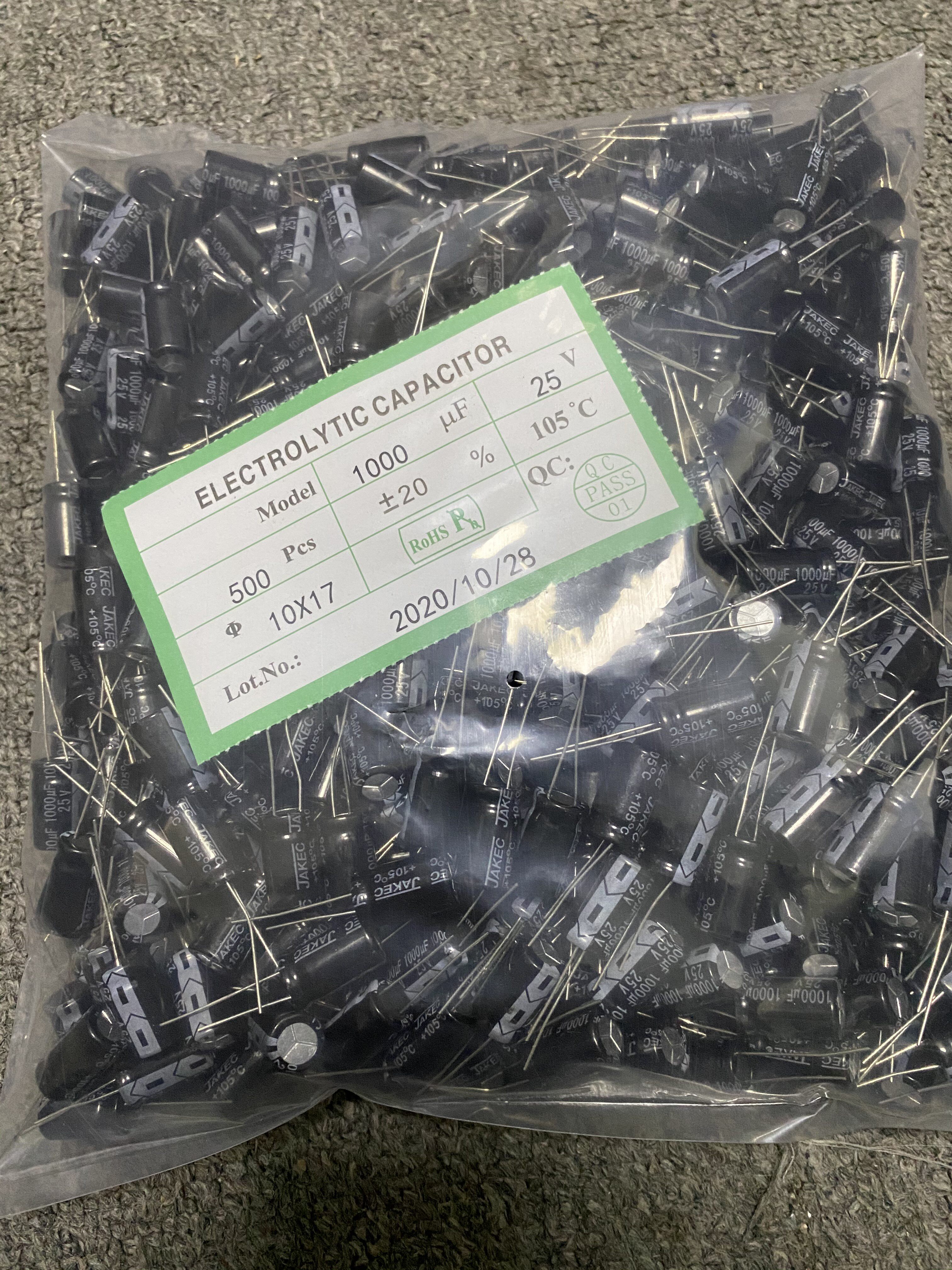 25V1000UF 25V1000UF 1000UF25V electrolytic capacitor volume 10X17 1 package 500 RMB60