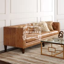 American soft bag sofa creative pastoral single pull button double three sofa European sofa custom sofa