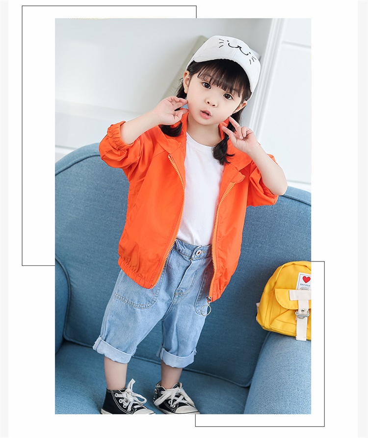 Cô gái mùa hè ngoài trời bảo vệ UV kem chống nắng dài tay áo 1-2-3-4-5 tuổi nữ bé áo khoác trẻ em mới áo choàng chống nắng bé gái