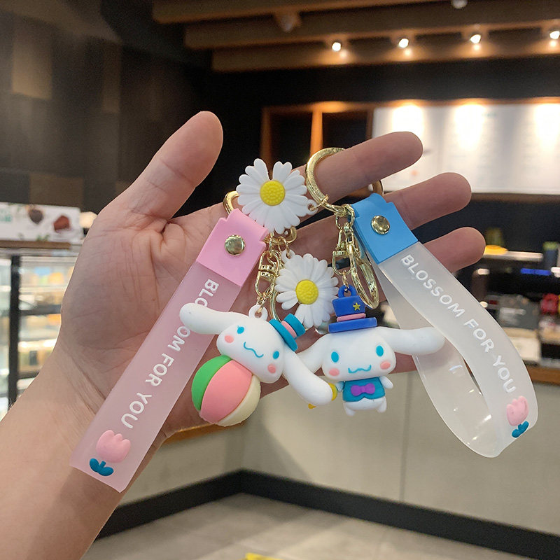 Lovers cartoon paparazzi ring car key chain bag hanging accessories Yugui dog Bag Pendant Doll Gift Key Clasp