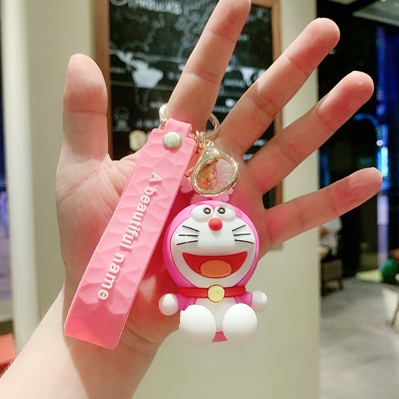Sky Blue & Gutta Percha Ding Dang Cata bag Doll Key buckle Pendant female lovers lovely ins originality Ring Internet celebrity automobile Key chain Small Pendant