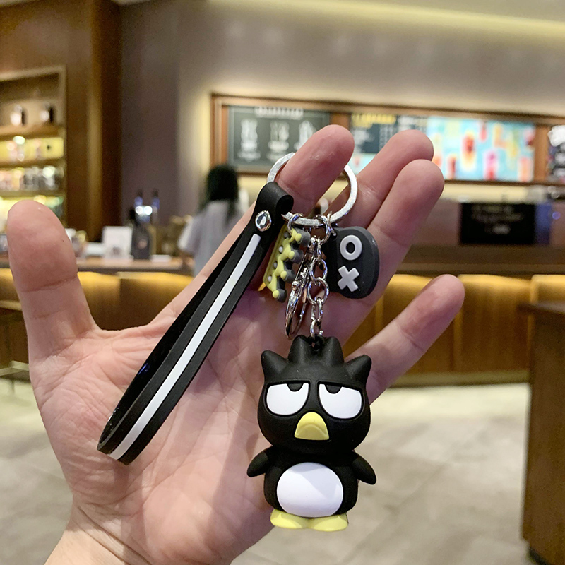 Orange & Cool Penguina bag Doll Key buckle Pendant female lovers lovely ins originality Ring Internet celebrity automobile Key chain Small Pendant