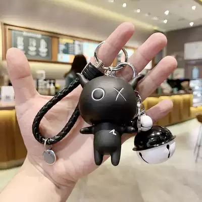 An Amuse black boy pendant car female keychain Korean creative cute keychain couple school bag key small pendant