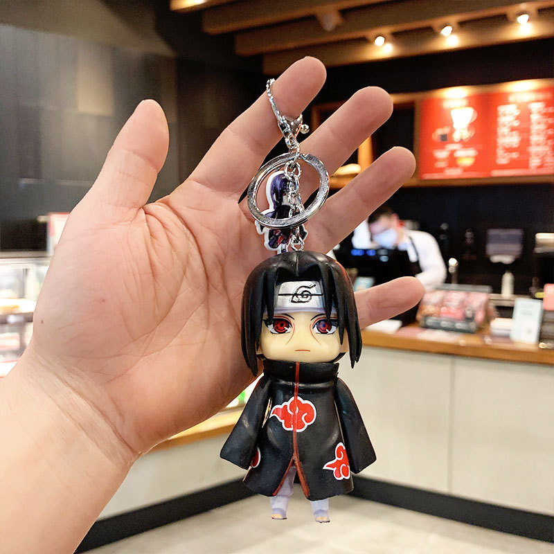 B Fire Shadow Yuzhibo WeaselCartoon lovely Naruto Garage Kit Naruto Sasuke Kakashi a bag Pendant Doll chain Small gift Key buckle