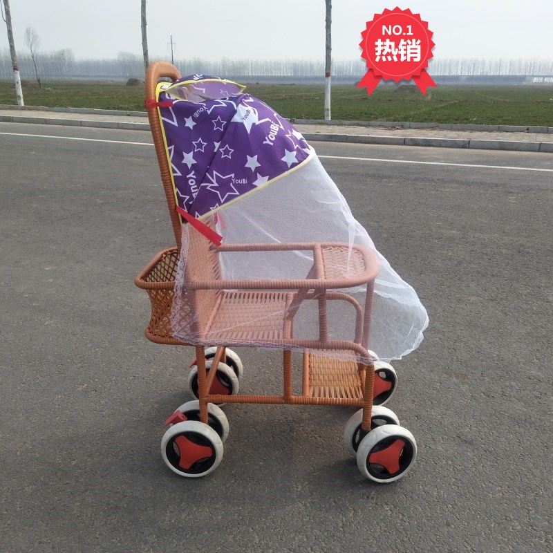 Baby imitation rattan lightweight folding baby stroller Summer bamboo rattan 6-36 months sitting bamboo Teng chair trolley rattan woven