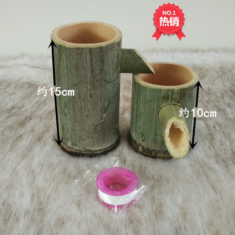 Bamboo running water DIY bamboo water cycle up and down steps running water ornaments Bamboo dripper 9 9 yuan