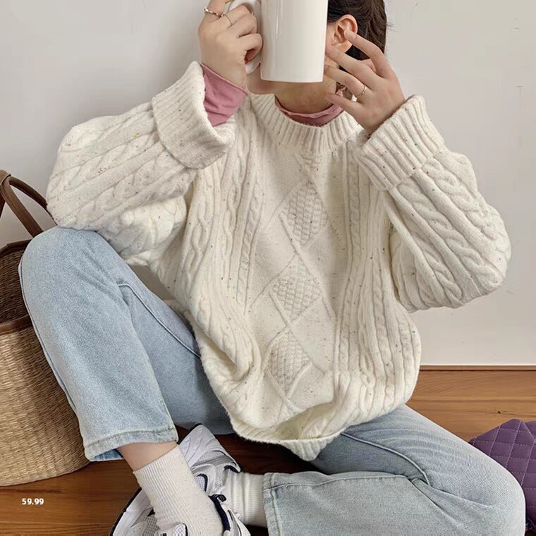 Wild family net celebrity thick sweater women autumn and winter wear 2022 new loose Korean turtleneck bottoming sweater