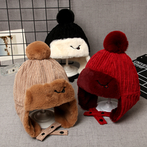 2019 New baby hat autumn and winter plus velvet warm childrens ear cap boys and girls thick 2-6 year old hat 3