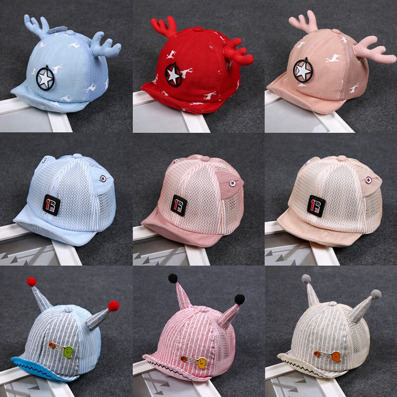 Baby hat summer thin 6-12 months old boys and girls sun hat summer sun hat net hat cap