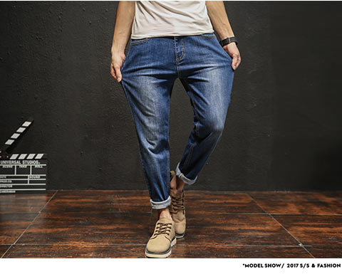 Quần harem thun nam mùa thu size lớn cho nam chất béo để tăng độ béo 2018 mới cộng với quần jeans lửng nhung áo thể thao