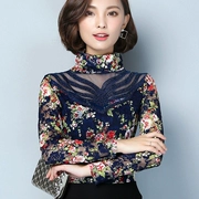 Áo sơ mi voan ren mùa thu áo sơ mi nữ 30 áo sơ mi 40 tuổi Mẹ trung niên tải xuân và áo dài tay mùa thu