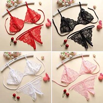 Sex underwear sex sense bed transparent lace thong open female can be inserted into the file