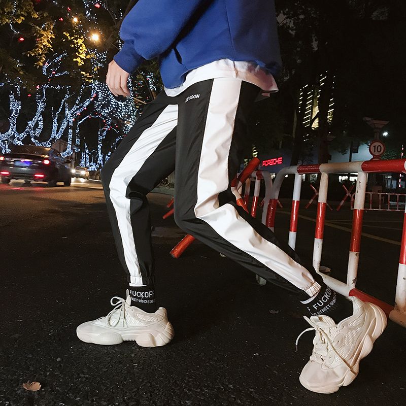 Quần hiphop giản dị thời trang đường phố thương hiệu thủy triều thương hiệu phiên bản Hàn Quốc của xu hướng chân quần hip hop quần âu
