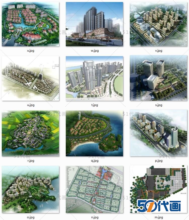 T2054居住区建筑景观规划设计方案住宅小区CAD总平面图SU模...-11