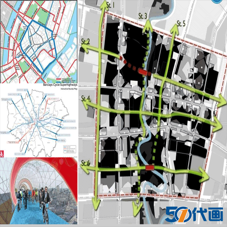 T1734热点城市慢行交通规划步行步道自行车系统设计方案文...-4