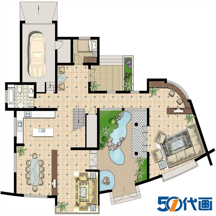 T1959住宅小区户型图纸多层小高层花园洋房公寓复式跃层楼...-4