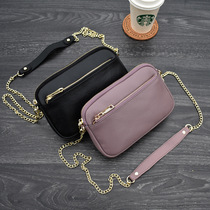 Bag female 2021 new Korean version of the leather womens messenger bag first layer cowhide wild simple small bag mobile phone bag tide