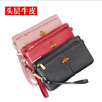 The first layer of cowhide clutch womens bag 2021 new fashion clutch large-capacity coin purse leather small handbag trend