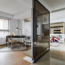 Light tea gray brown tempered glass Craft glass screen desktop glass Office partition Shower room glass customization