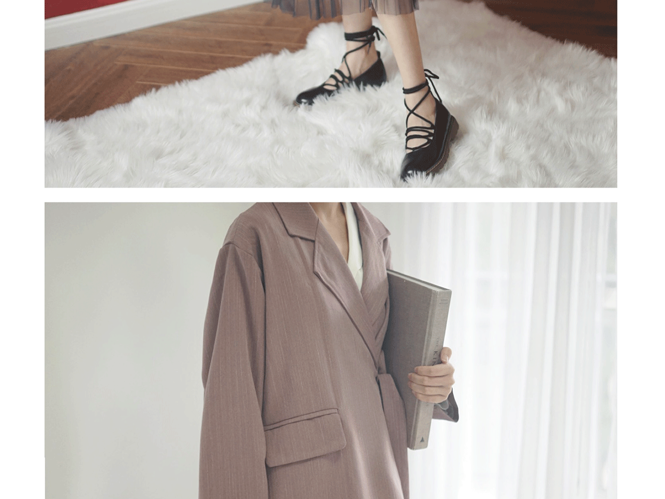Lục giác và vẹm 藕 bộ đồ giản dị màu tím sọc bên quai nhỏ các kiểu áo sơ mi họa nữ đẹp
