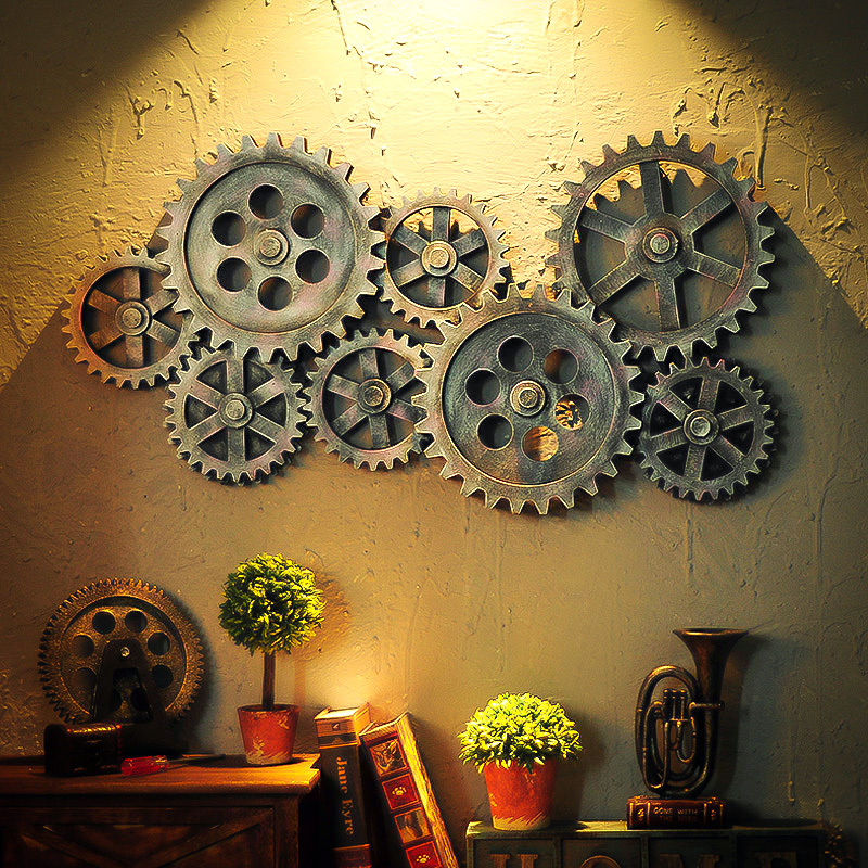 Retro Industrial Wind Gear Decoration Wall Pendant WALL PENDANT LOFT FOR OLD BAR PERSONALITY CREATIVE WALL DECORATION