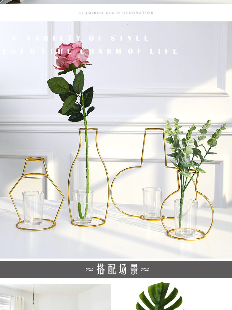 Bắc Âu rèn sắt nhỏ tươi trong nhà sáng tạo trang trí hoa khô bình hoa trang trí bảng nghệ thuật cắm hoa trang trí những đồ vật trang trí phòng khách