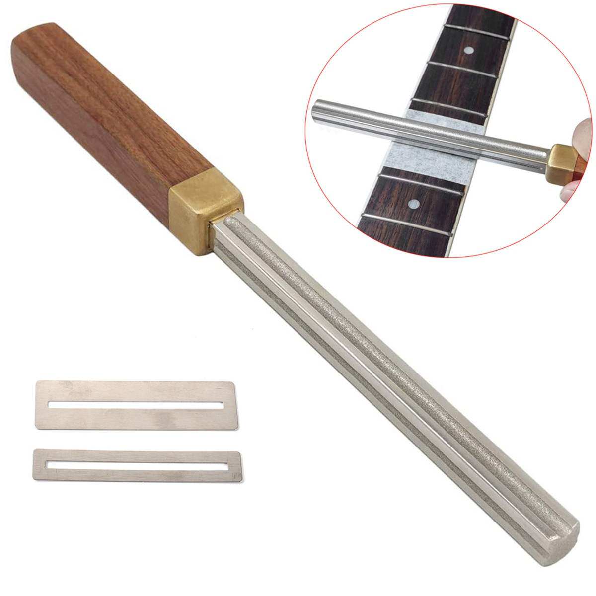 Square Guitar Pint Crown Edge Filing Knife 2 Protection sheet-Wood handle 4 Specifications (1mm2mm3mm4mm)