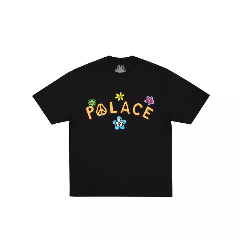 Palace New Anti-War Triangle Floral Letter Pattern Short-Sleeve Unisex Casual T-Shirt Trendy