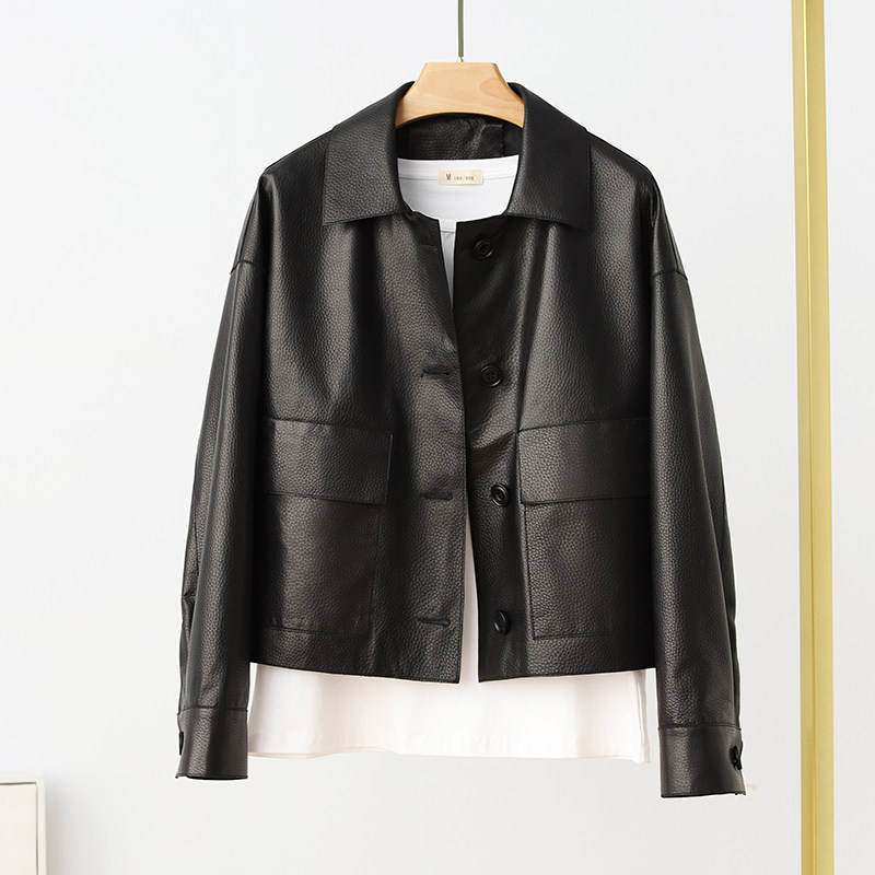 Special price 2022 Spring autumn new small sheep leather leather leather clothing female short leather jacket jacket 20228