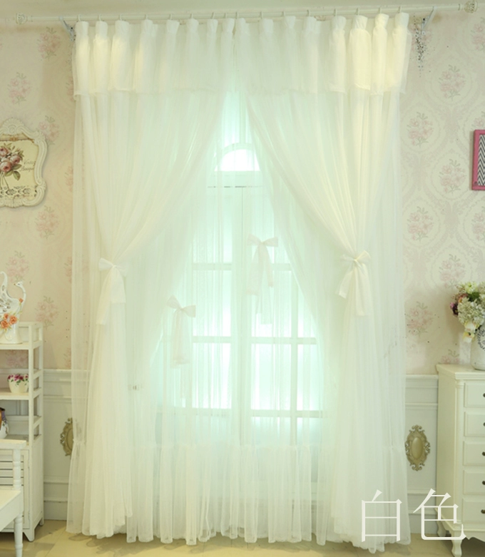 Big Princess Wind Rèm Girl Bow Rèm Bay Window Phòng ngủ Tùy chỉnh rèm phòng cưới - Phụ kiện rèm cửa