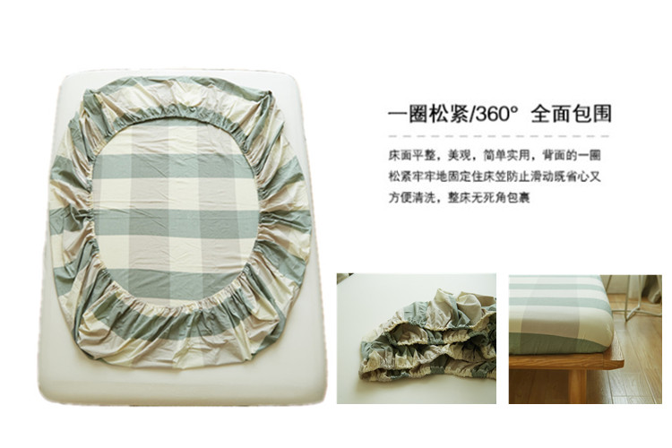 Giường cotton 笠 một mảnh Bông kẻ sọc 1,35 m nệm đặt giường trẻ em 1 m Simmons bảo vệ - Trang bị Covers ga chun trải giường	