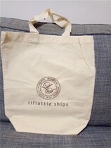 Japanese Fukai Morien female lif * tie ships white cotton shopping bag Hand bag