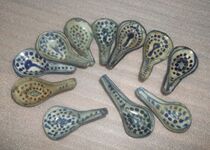 Qing Dynasty Green Flower Soup Spoon Ancient Play Porcelain Spoon Nostalgia Porcelain Antique Old Objects 11 to spoon the porcelain spoon
