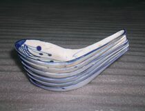 Qingdai Qing Flower Porcelain Spoon Ancient Play Nostalgia Other collection Porcelain Soup Spoon 6 The hot pin of the antique old objects