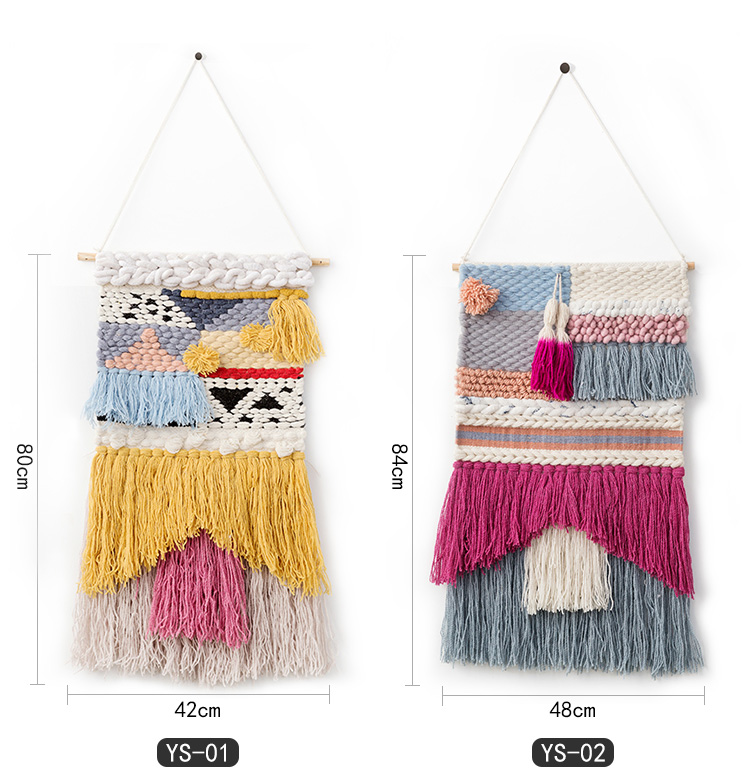 Nhà quay tỷ - Bắc Âu đơn giản len dệt tay tấm thảm tấm thảm - Tapestry thảm treo tường one piece
