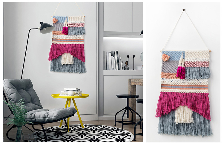 Nhà quay tỷ - Bắc Âu đơn giản len dệt tay tấm thảm tấm thảm - Tapestry thảm treo tường one piece