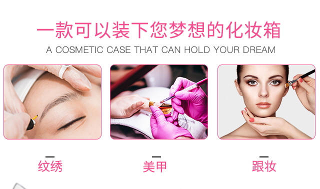 Trường hợp mỹ phẩm chuyên nghiệp với nghệ sĩ trang điểm công suất lớn xe đẩy di động đa chức năng làm tóc hình xăm mật khẩu khóa hộp công cụ - Các công cụ làm đẹp khác chổi đánh má hồng