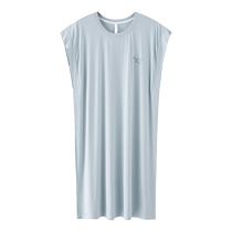 Кошка ледяная шелковая носовая платье женщина с грудной подушкой 2024 Летние тонкие Модуле классные ощущения расслабленная беременная пижама домашняя одежда